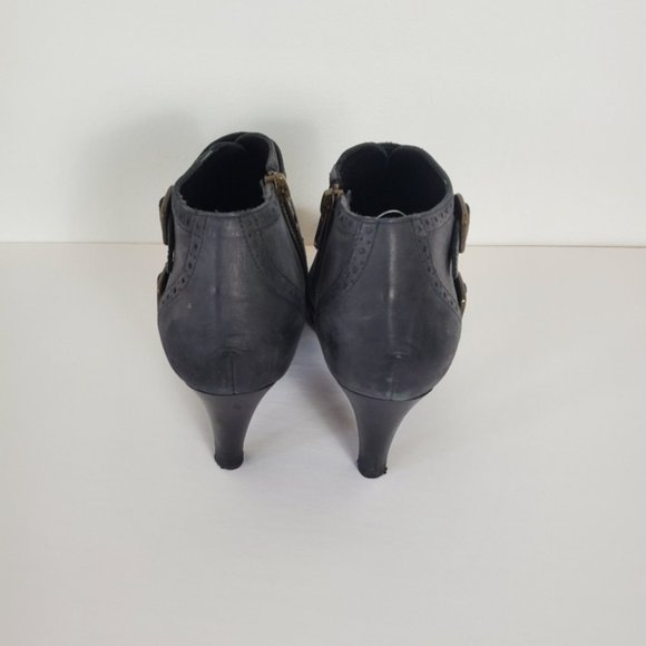 J. Crew charcoal grey leather heeled bootie - Picture 2 of 9